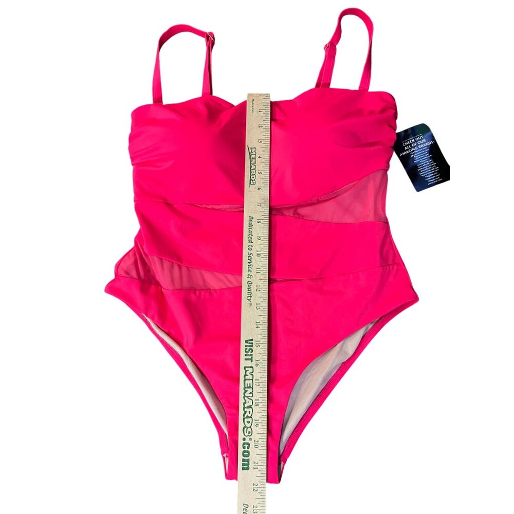 Swimsuits for All One Piece Womens 18 NEW No Tags Bright Pink 66-0141-3 Summer - Picture 9 of 14
